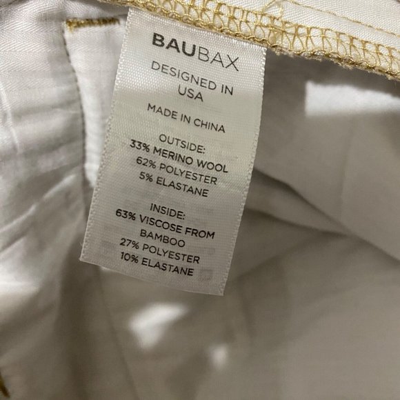 Baubax Pants Mens Size 33 x 30 Tan wool blend Stain and water‎ resistant chino - Picture 5 of 6